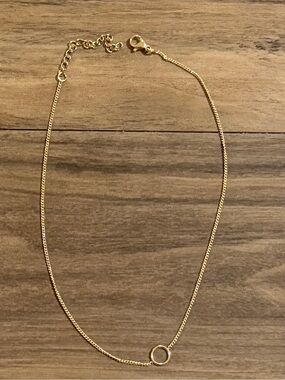 Delicate Gold Circle Pendant Necklace - Women Jewelry